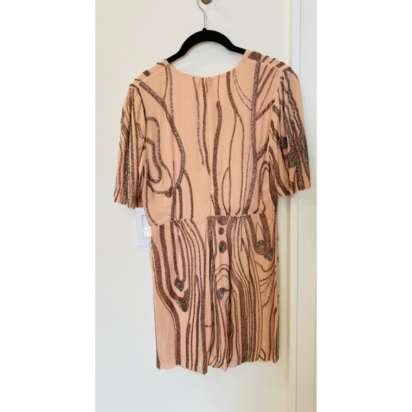 free people nude beaded jumpsuit 🔮 size 4 - Picture 7 of 8